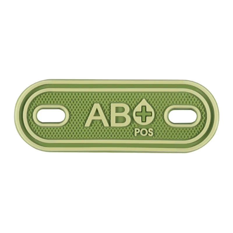 ПВХ группа крови Тип тег A+ B+ AB+ O+ Положительный патч значки A B AB O POS мораль SWAT боевой патч для сумки обуви шнурки молния - Цвет: 4