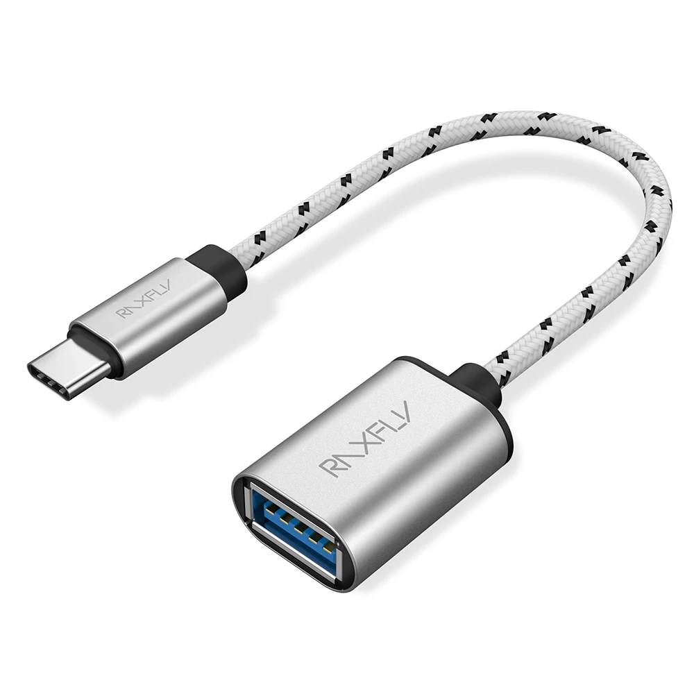 RAXFLY type-c OTG USB кабель 3,0 мама к type C папа адаптер для samsung S8 Plus Note 8 OTG кабель для Nexus 5X6 P Xiaomi 5 - Цвет: White