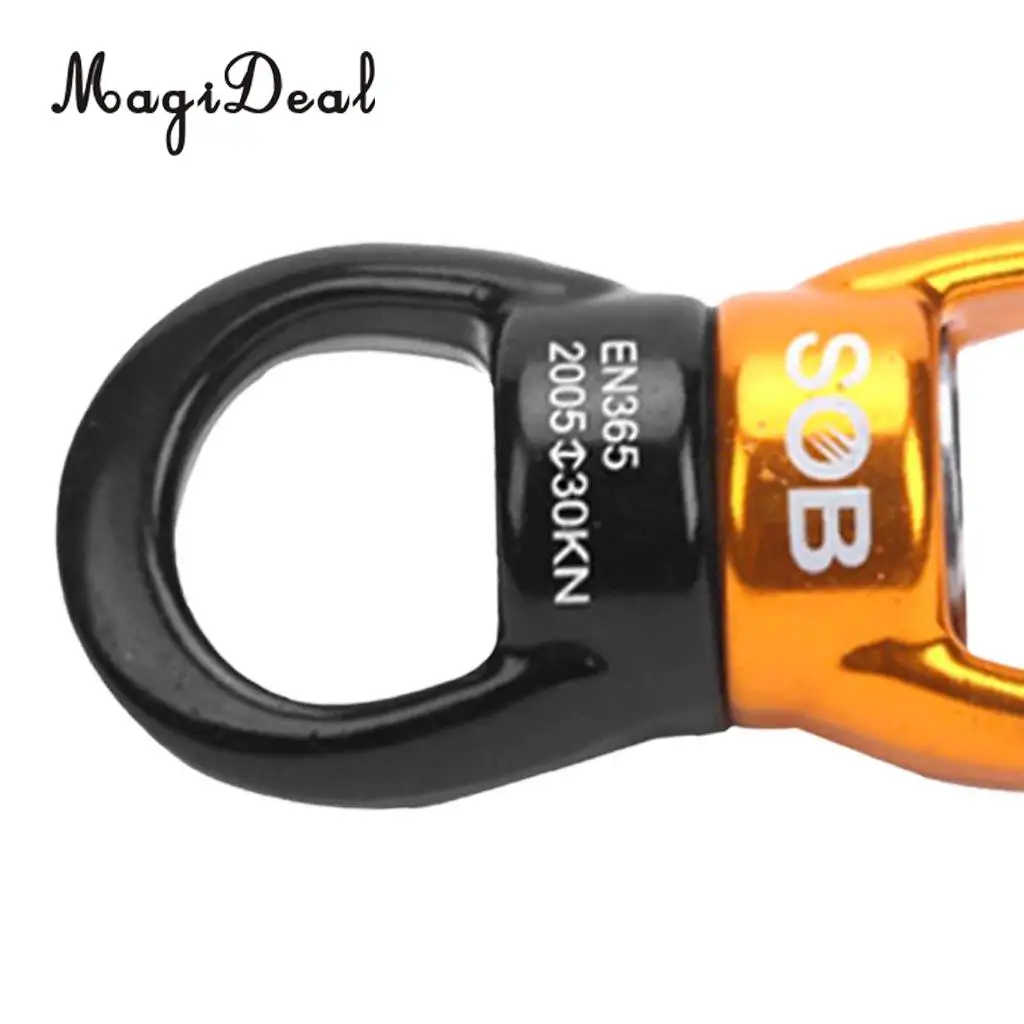 MagiDeal High Strength 30KN Rock Climbing Swivel Rotor Hook Swivel Ring Rotary Connector for Mountaineering Rescue Application