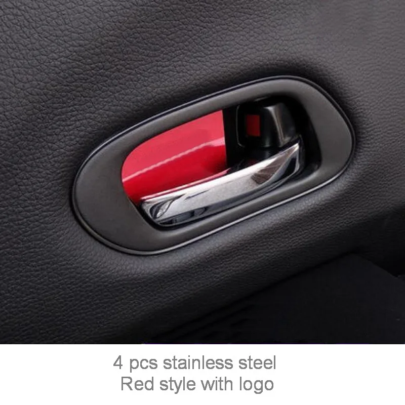 Tonlinker внутренняя дверная ручка чаши крышка наклейка s для HONDA VEZEL HRV-19 автомобильный Стайлинг 4 шт. крышка из нержавеющей стали наклейка - Название цвета: red