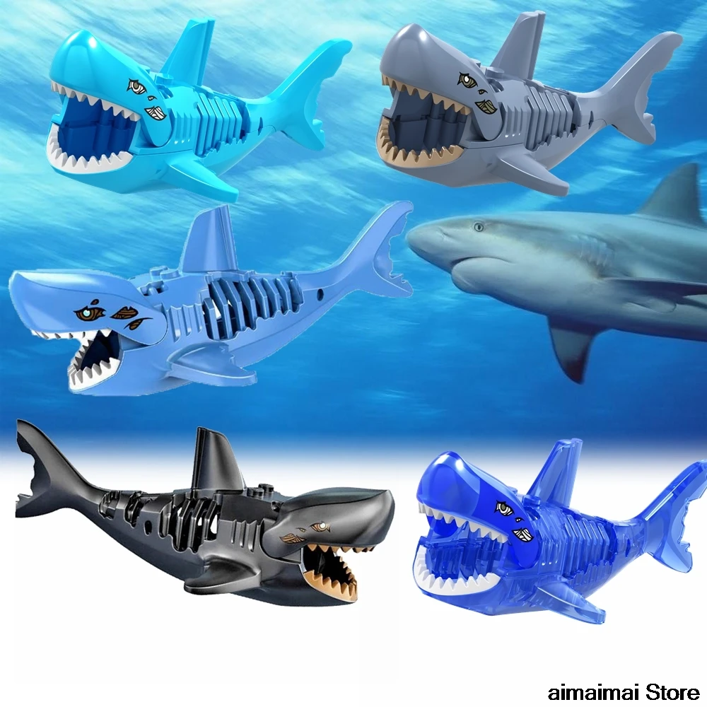 

Locking Shark Duplo Animals Zoo Figures Building Bricks Accessories DIY Toys For Kids Children Christmas Birthday Gifts Lockings