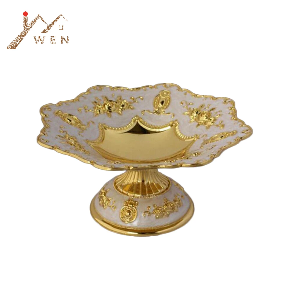 

New elegant luxury golden plated dried fruit plate snack tray home nut bowl