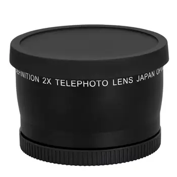 

58mm 2.0X Telephoto Lens+ Front & Rear Cap +PU Leather Bag for Cannon 550D 600D 650D 700D 1100D 450D 500D 1000D 18-55mm Lens
