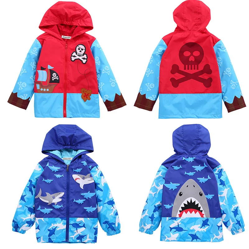 Children Autumn Cute whale Monster Skeleton jacket hooded Kids girls