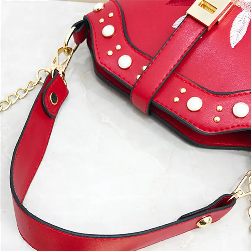  Embroidery Pearl Female Shoulder Bag Crossbody Bag for Women 2019 Messenger Bags women's bag bolsa feminina sac a main 30AP0344