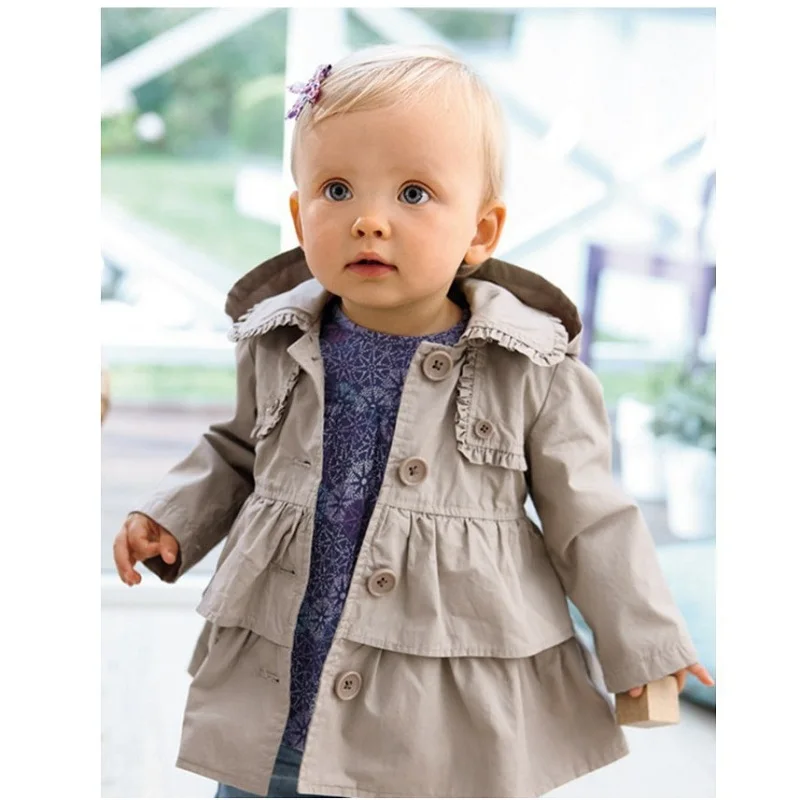 Hooyi дети Линь Пальто Толстовки серый для маленьких девочек пальто Детская куртка для маленьких девочек одежда Тренчи для женщин верхняя