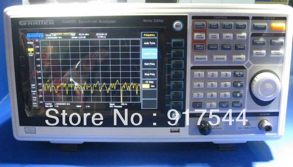 Digital Spectrum Analyzer 9KHz 3GHz 8.5'' 'TFT LCD 800x480 Min. Resolution Bandwidth RBW 1Hz USB