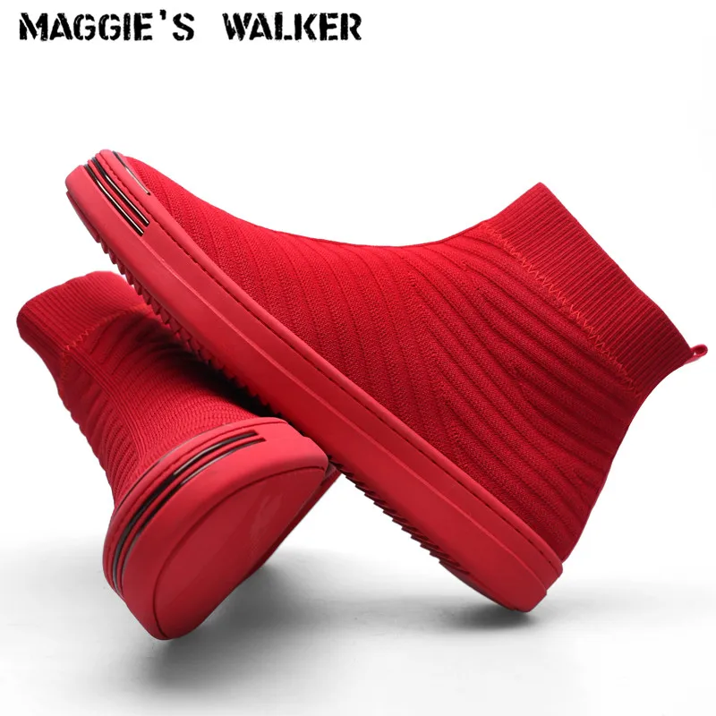 Online Maggie Walker nueva llegada de los hombres de malla zapatos casuales zapatos de moda elástico plataforma zapatos de lona zapatos de tamaño 40 ~ 44