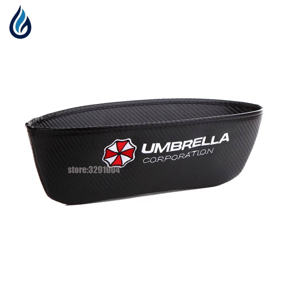 1PCS Car Seat Gap Pocket Catcher Organizer Leak-Proof Storage Box for UMBRELLA logo Audi Bmw Mercedes Benz Chevrolet MINI Cooper