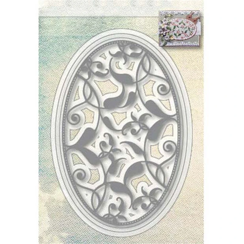 

Eastshape 1 Pcs/lot Metal Cutting Dies Scrapbooking For Card Making DIY Embossing Cuts New Craft Dies Oval Pattern Cover