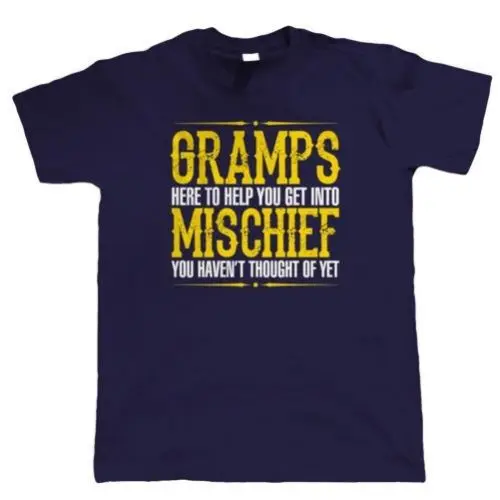 2018 New Summer T-shirts Gramps Mischief Mens Funny T Shirt - Gift for Grandad Christmas christmas Hip-Hop Tops Tees | Мужская одежда