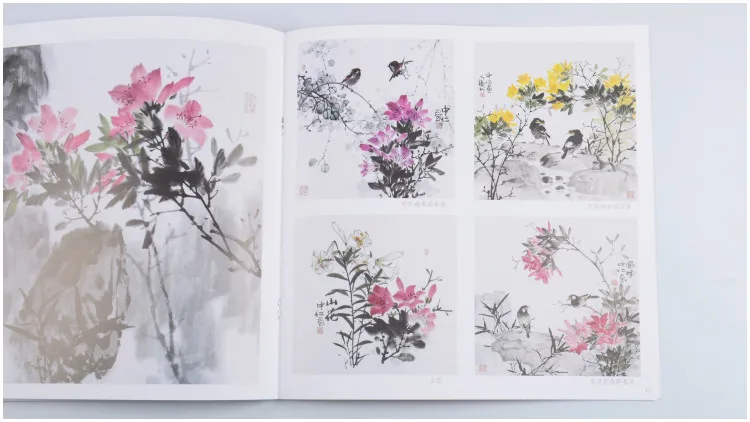 Живопись Коллекция Рододендрон цветы/Лилия китайской живописи рисунок шаги учебных материалов