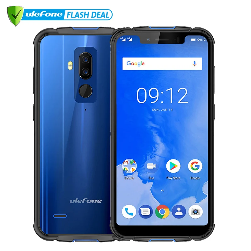 

Ulefone Armor 5 IP68 Waterproof Mobile Phone Android 8.1 5.85" HD+ Octa Core 4GB+64GB NFC Face ID Wireless Charge Smartphone