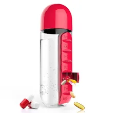 4 Farben Kombinieren Täglichen Pill Box Organizer Mit Wasser Flasche Wöchentlich Sieben Fächer Mit Trinkflasche Einfachen Transport