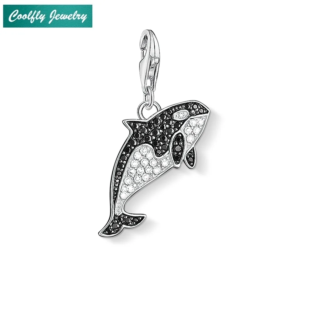 Nautical Orca Whale Charms Pendant Fit Diy Bracelet &amp Bag Fashion Making 925 Sterling Silver Gift Jewelry Charm For Women Girl |