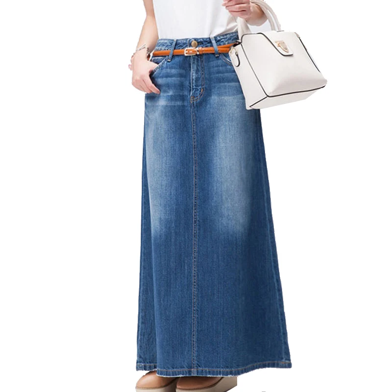 Verrassend Free Shipping 2020 New Fashion Long Casual Denim Skirt Spring A RI-69