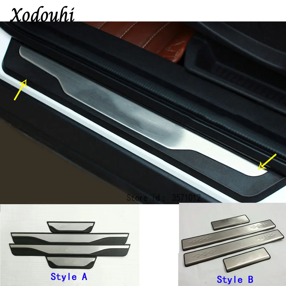 

For Ford Kuga 2017 2018 2019 car styling Stainless Steel pedal Door scuff plate Cover threshold stick external molding 4pcs