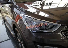Del Frente del cromo Faro Ligero Principal de la Cubierta de La Lámpara Trim Para Hyundai Santa Fe IX45 2013 2014 5 asientos