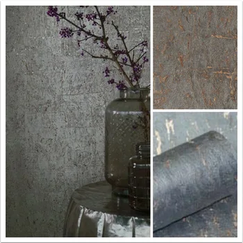 

2018 New Product Dark Grey Cork Natural Wood Wallcovering Moden Style Soundproof Wallpaper For Office Design