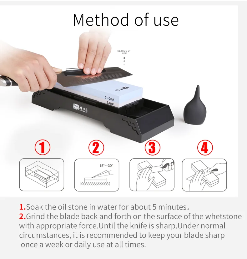 GRINDER 240/2000 mesh double-sided domestic knife sharpener for kitchen grindstone whetstone large size and specification-TG8224