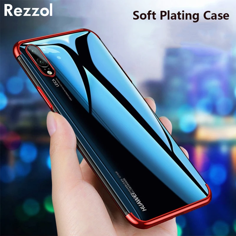 

For Huawei Honor 10i Case Clear Plating Soft Slim Silicone TPU Back Cover For Huawei Honor 10i phone Case Rezzol Fundas