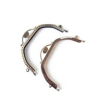 

Bronze Tone Handbag Handle DIY Metal Purse Frame Arch Smooth Small Lip Flat Luggage&Bag Accessories 12.5cm 10Pcs