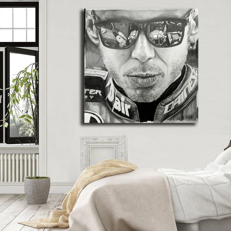 

Valentino Rossi Quote Minimalist Art Canvas Poster Print Abstract Painting Black White Wall Picture Modern Home Decoration