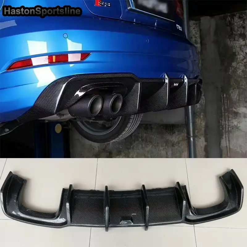 For Audi S3 With Sline Carbon Fiber Rear Body Kit Bumper Diffuser Auto