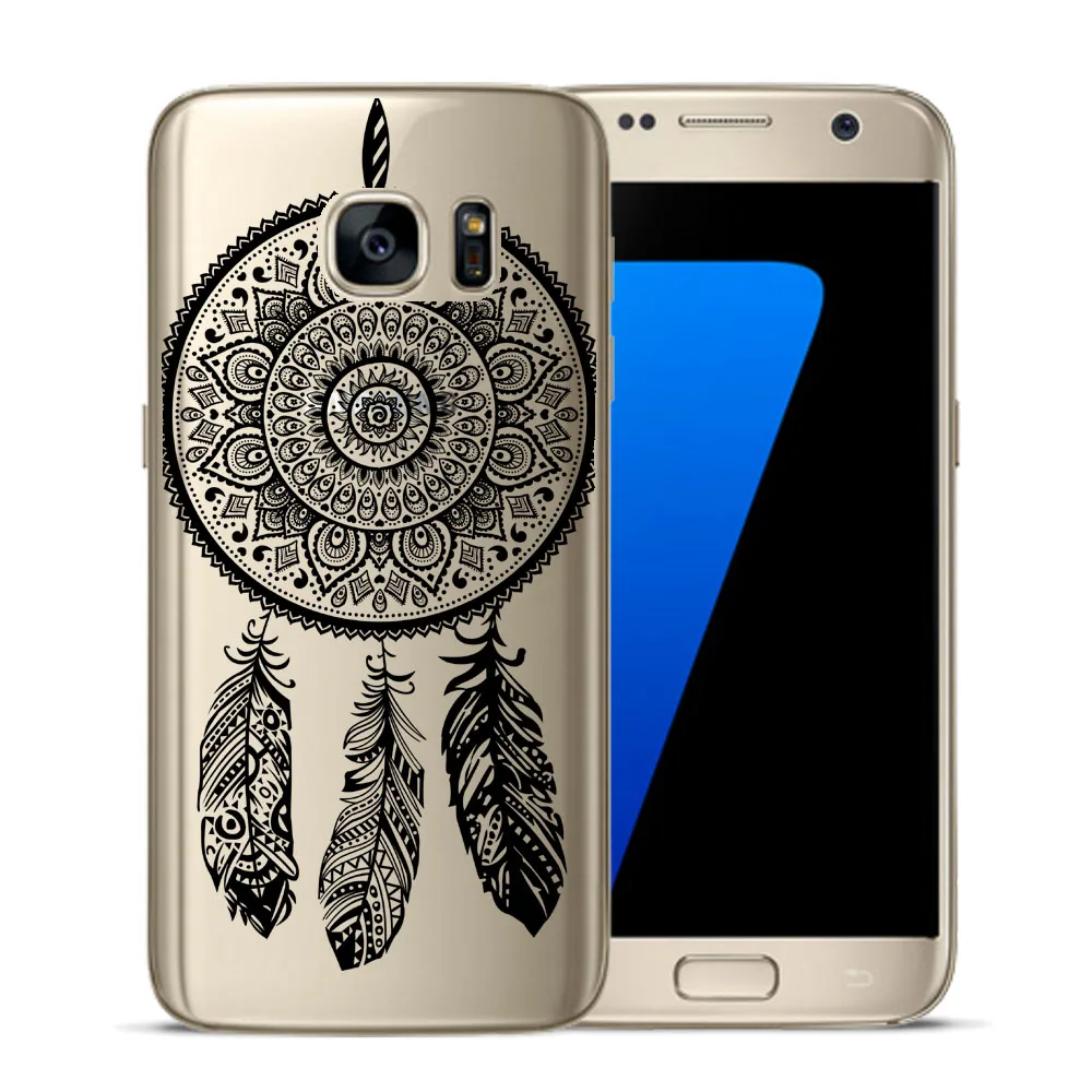 Мягкий чехол из ТПУ с цветочным кружевом и мандалой для Samsung Galaxy S5 Mini S6 S7 Edge S8 S9 S10