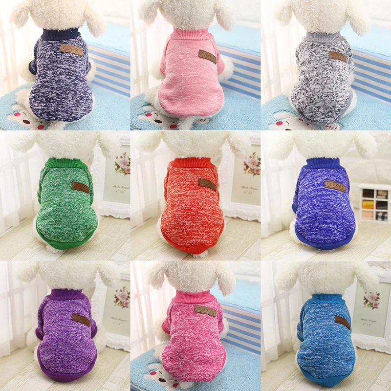 

Classic Winter Warm Dog Clothes Puppy Pet Cat Coat Jacket Soft Cotton Dog Sweaters Clothing For Small Dogs Chihuahua Pug Outfits