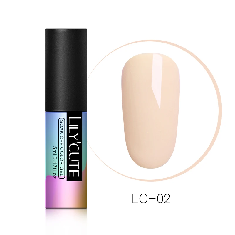 LILYCUTE зеленый УФ-гель для ногтей Vernis полуперманентный дизайн ногтей украшение чистый Гель-лак для маникюра дизайн ногтей 5 мл - Цвет: LC-02