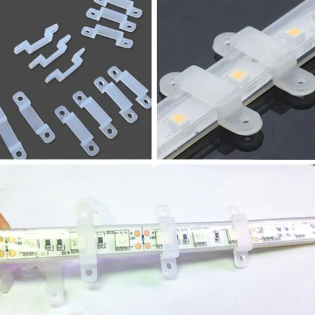 Buy 100pcs/lot Silicone LED Strip Light Clips for Instaling Fixing Width 8mm