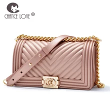 

Chance Love 2018 luxury handbags women bags designer frosted matte jelly package V-line chain fashion small small bags for women