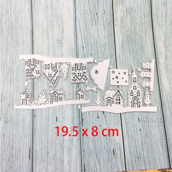 

Metal Cutting Dies New Beautiful Castle House Stencil For DIY Scrapbooking Paper/photo Cards Embossing Tree Border Dies Cutting