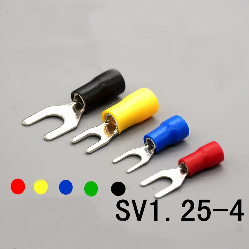 uxcell 200Pcs SV1.25-4S Pre-Insulated U-Type Crimp Terminals AWG22-16 Wire Connector Red uxcell 200Pcs SV1.25-4S Pre-Insulated U-Type Crimp Terminals AWG22-16 Wire Connector Red