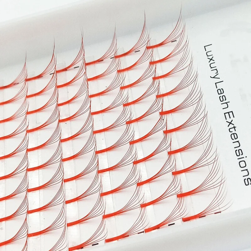 

2019 RED Color False Eyelash 7D Russian Volume Eyelashes Extension Pre made Fans Lash Eyelash Individual Extensions
