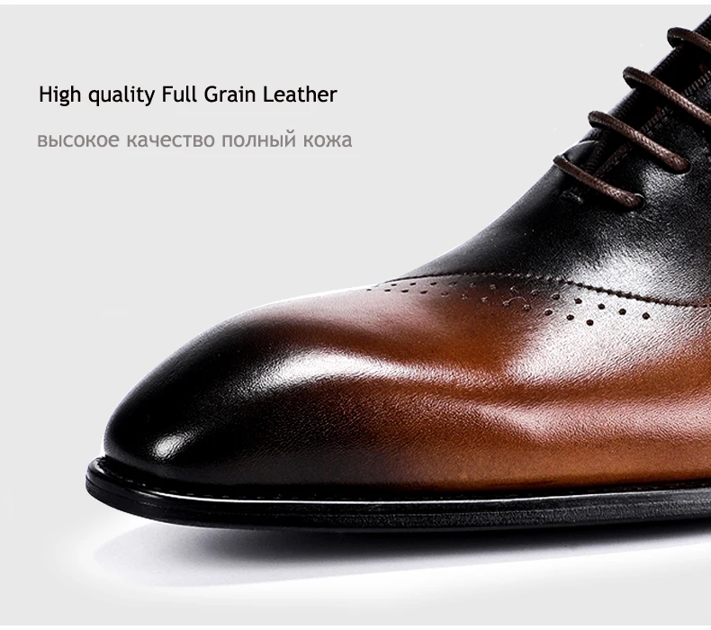 Men's Leather Casual Shoes Mens Breathable Genuine Leather Shoes Men Formal Casual Lace-up Oxford Shoes for Men Big Size 10 (5)
