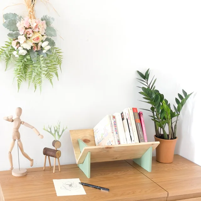 1Pcs High Quality Exquisite Creative Bookcase Solid Wood Bedside