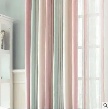 blackout curtain1 Новое поступление 2 цвета синий/розовый полосатый современный/средиземноморский шторы s для гостиной с рисунком Тюль занавеска для спальни - Цвет: blackout curtain1