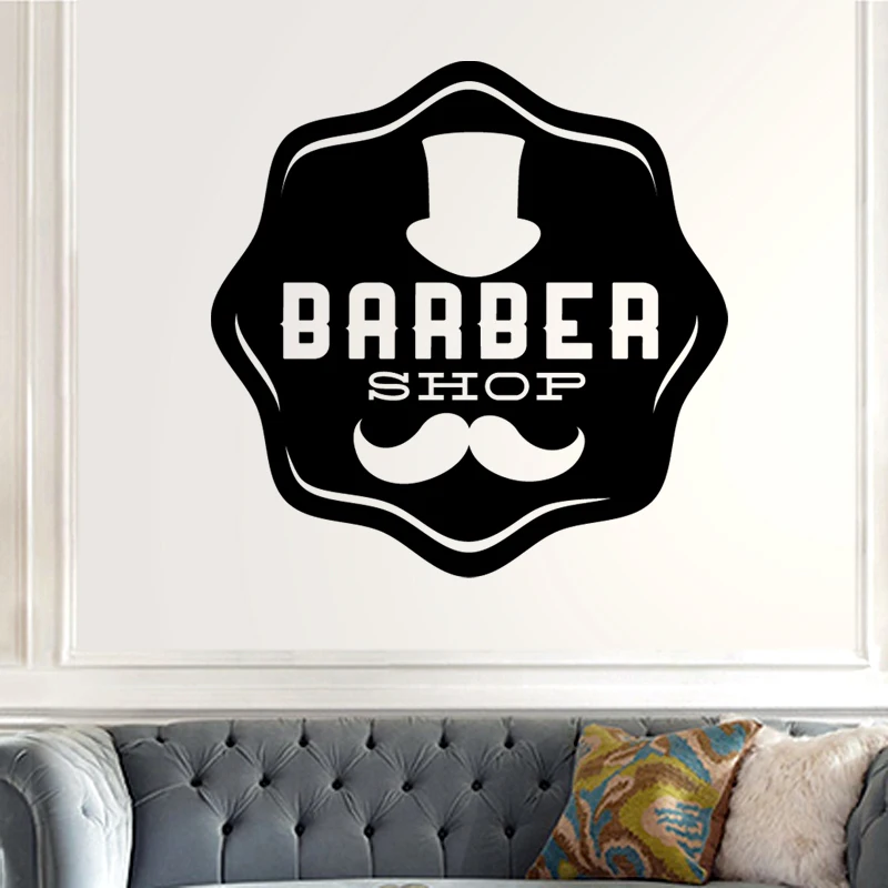 Barber Shop Sticker Chop Bread Decal Haircut Shavers Posters Vinyl Wall Art Decals Decor Windows Decoration Mural Mb0045