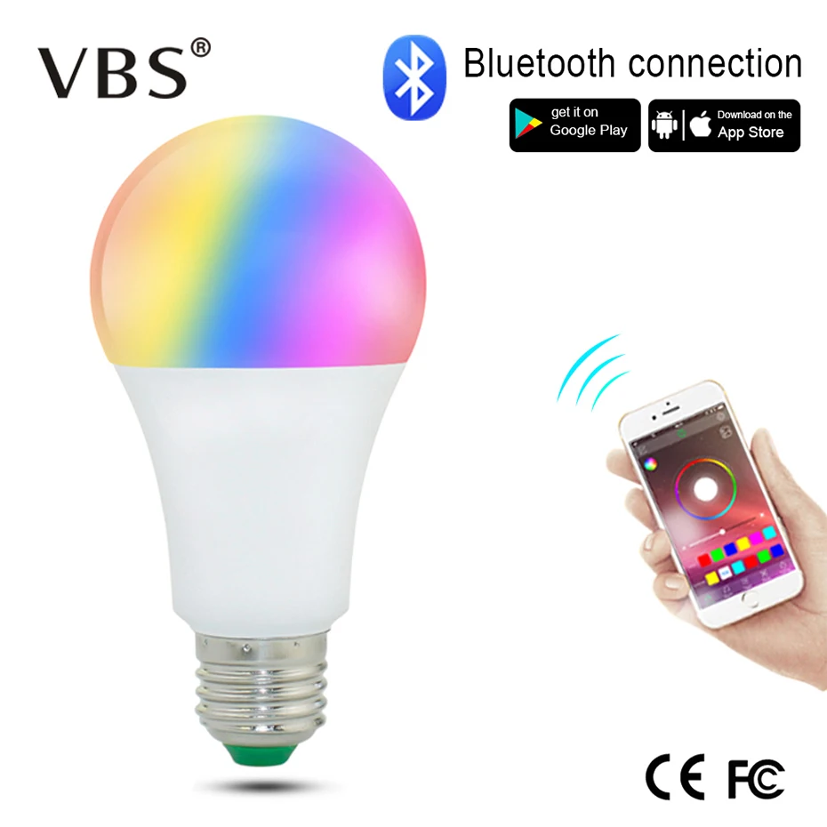 

Bluetooth Led RGB Bulb Lights E27/B22 15W LED Lamp Light RGBW RGBWW Magic Smart Lighting Lamp Dimmable APP Sound Control