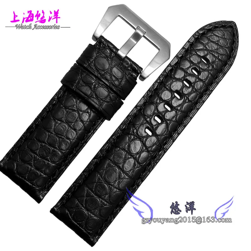 

Leather watch straps alligator Bracelet male adapter PAM111 22|24|26mm black