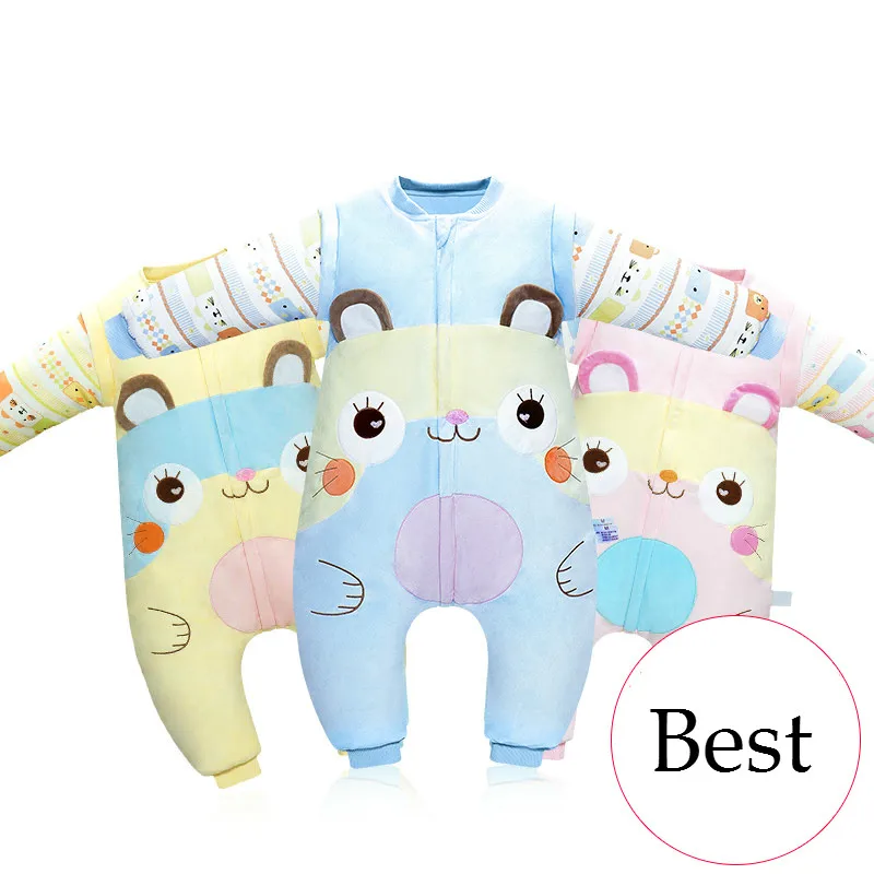 

Lovely Cartoon Pure Cotton Children Baby Sleeping Bag Thicken Autumn Winter Warm Sleep Sack Soft Split Sleeves Sleepsack