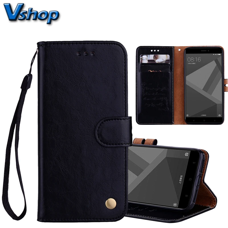 For Xiaomi Redmi 4X Cell Phone Case Business Style Oil Wax