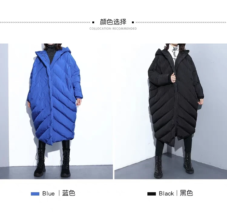 

women's 2018 winter new coat thickening long section hooded cotton loose cotton jacket female bread clothing tide