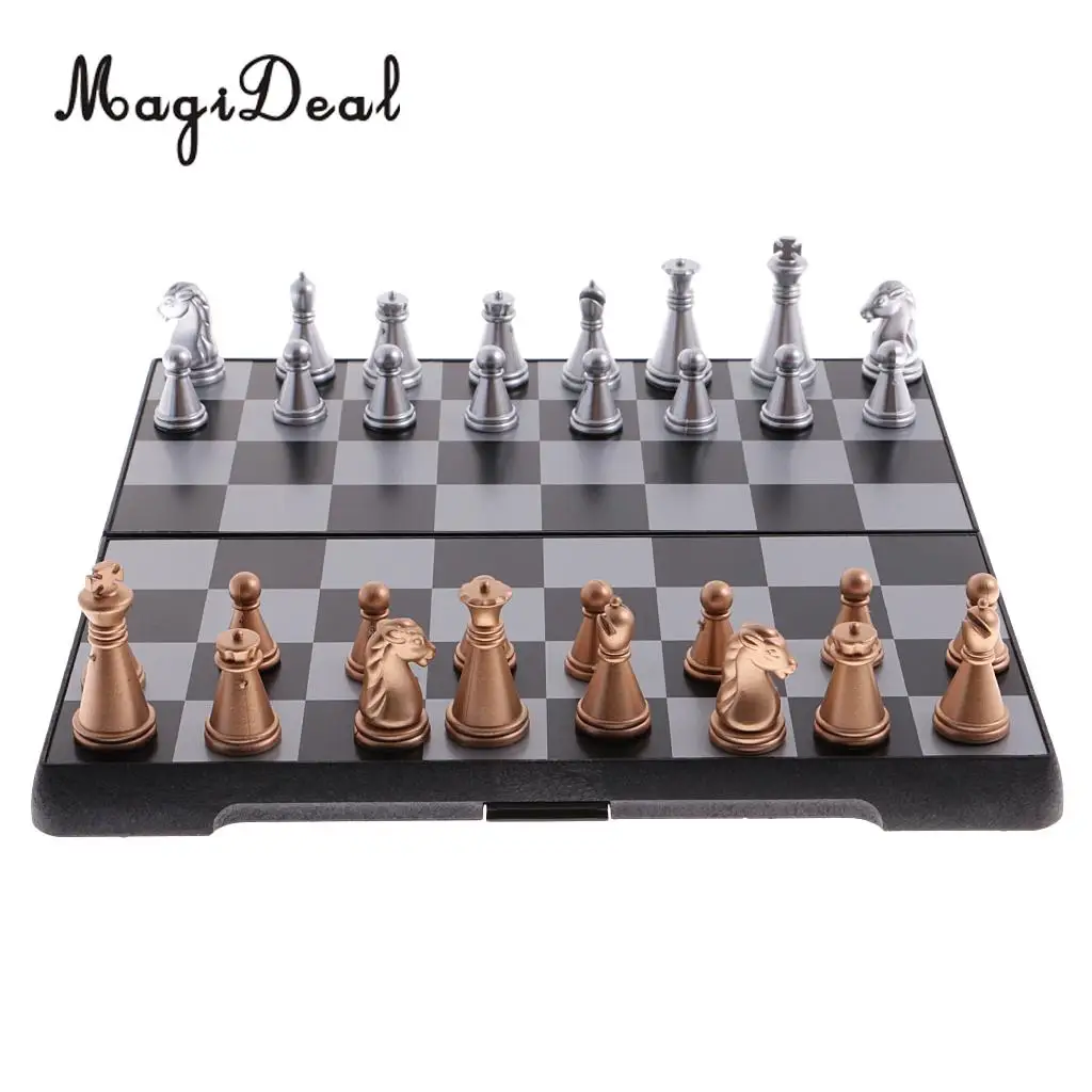Magnetic Chess Set With Folding Chess Board Puzzle Games for Home Company School Journey Bus Picnic Kids Children Adults Toys