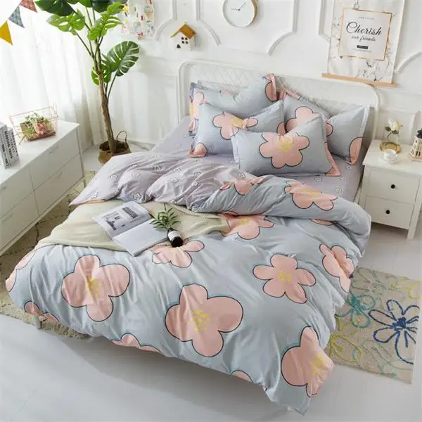 BEST.WENSD Grey dekbedovertrek 1 persoons bedding set Warm winter stars 3-4pcs Single beddengoed-bed set bed linen for children - Цвет: as picture