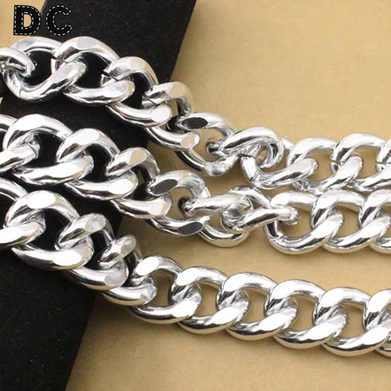 

DC 1Meter/lot Silver Color Aluminum Chunky Big Link Chain 22.5*28*6mm Jewelry Findings DIY Bracelet Necklace Connector F1657