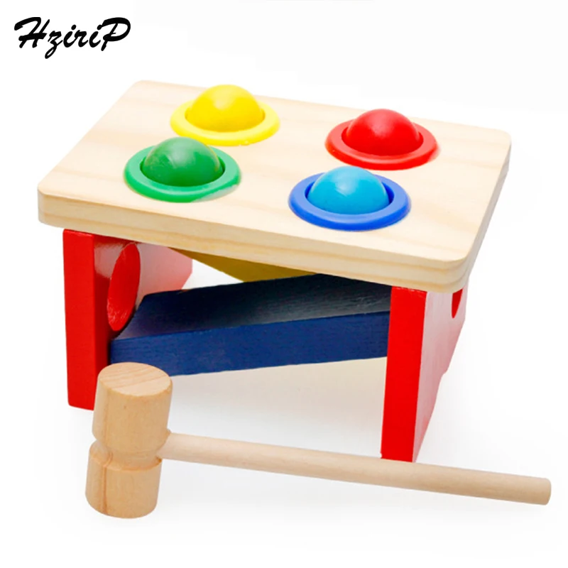 Hzirip Baby Educational Wooden Toys for Children Hammering Ball Hammer