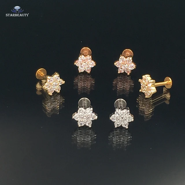 2 Pcs Lot 16g Star Helix Cartilage Earrings Stud Ear Lip Piercing 2 Pcs Lot 16g Star Helix Cartilage Earrings Stud Ear Lip Piercing Oreja Clear Gem